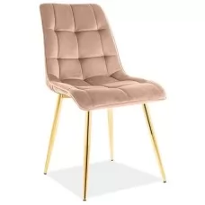 Стул SIGNAL CHIC VELVET Bluvel 28 бежевый/золото