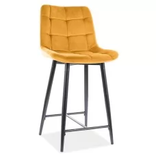 Стул барный SIGNAL CHIC H-2 VELVET Bluvel 68 карри/черный мат