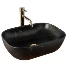 Умывальник Rea Belinda Black Marble U8908 матовый черный