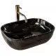Умывальник Rea Belinda Black Marble U8907 глянцевый черный