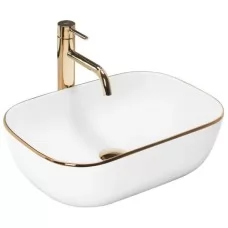 Умывальник Rea Belinda Gold Edge U8736 белый