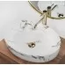 Умывальник Rea Queen Carrara Shiny U1232 белый мрамор