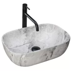 Умывальник Rea Livia Stone U3800 47х34 серый