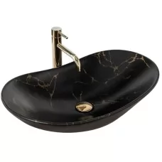 Умывальник Rea Royal Marble Black Matt U7478 черный