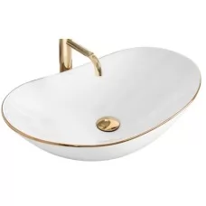 Умывальник Rea Royal Gold Edge U8570 белый