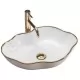 Умывальник Rea Pearl Gold Edge U0696 белый