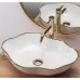 Умывальник Rea Pearl Gold Edge U0696 белый