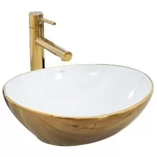Умывальник Rea Sofia Gold/White U0456 золото
