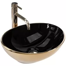 Умывальник Rea Sofia in Black Gold U4527 черный / золото