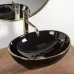 Умывальник Rea Sofia Black Gold Edge U3695 черный / золото