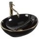 Умывальник Rea Sofia Black Gold Edge U3695 черный / золото