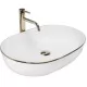 Умывальник Rea Cleo White Gold Edge U6211 белый/золото цвет