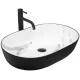 Умывальник Rea Cleo Black Aiax Matt U6625 белый / черный