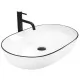 Умывальник Rea Cleo White Black Edge U6210 белый