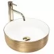 Умывальник Rea Sami White Brush Gold U6630 белый / золото