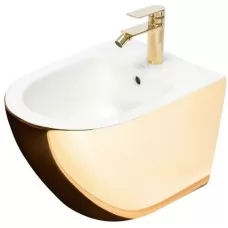 Биде Rea Carlo Mini Gold White C2288 (подвесное)