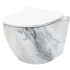 Унитаз Rea Carlos rimless Granit Shiny C8002 (подвесной) под..