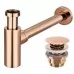 Сифон для умывальника с донным клапаном Rea Rose Gold A8541 золото розовое