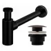 Сифон для умывальника с клик-клаком Rea old black A8536 черный