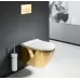 Унитаз Rea Carlo Mini Rimless Gold White C0669 (подвесной) золото