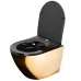 Унитаз Rea Carlo Flat Mini Gold/Black C8990 (подвесной) золото