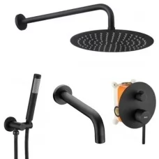 Душевая система Rea Lungo Black P4112 черный матовый