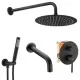 Душевая система Rea Lungo Black P4112 черный матовый