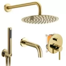 Душевая система Rea Lungo Gold P4125 глянцевое золото