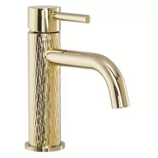 Смеситель для умывальника Rea Lungo Art Gold B6322 глянцевое золото