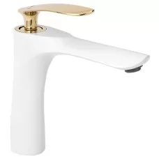 Смеситель для умывальника Rea Orbit White Gold B2052 белый / золотой