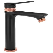 Смеситель для умывальника Rea Viral Black Rose Gold B2025 черный матовый-золото