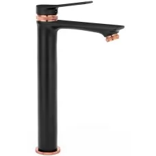 Смеситель для умывальника Rea Viral Black Rose Gold B2026 черно матовый-золотой