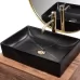 Умывальник Rea Inga black marble matt U8006 черный