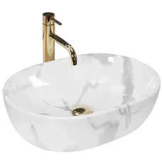 Умывальник Rea Amelia Marmo Shiny U8001 белый