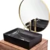 Умывальник Rea Inga black marble matt U8006 черный