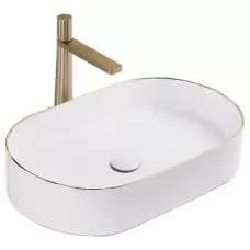Умывальник Rea Nadia gold edge U1063 белый