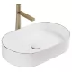 Умывальник Rea Nadia gold edge U1063 белый