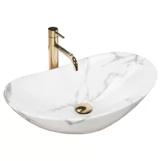 Умывальник Rea Royal Marmo Shiny U8009 белый