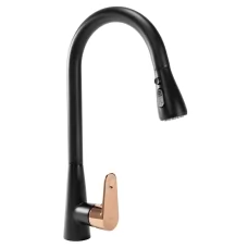 Смеситель для кухни Rea Mild black matt rose gold B4801 черный матовый-розовое золото