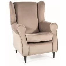 Кресло SIGNAL BARON VELVET Bluvel 40 темно-бежевый/венге