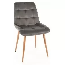 Стул SIGNAL CHIC D VELVET Bluvel 14 серый/дуб