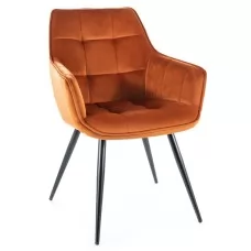 Стул SIGNAL LILIA VELVET Bluvel 4215 корица/черный