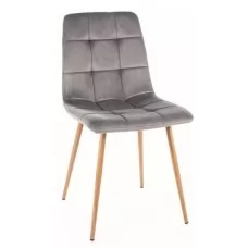 Стул SIGNAL MILA D VELVET Bluvel 14 серый/дуб