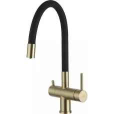Смеситель для кухни под фильтр Gappo G4398-33 черный/золотой
