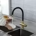 Смеситель для кухни под фильтр Gappo G4398-33 черный/золотой
