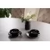 Стол обеденный SIGNAL PORTO CERAMIC темно-серый мрамор/черный мат 120-160/120