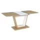 Стол обеденный SIGNAL NIGEL раскладной, дуб артизан/белый мат, 120-160/80/76