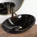 Умывальник Rea Pamella Black Marble Shiny 53x33 U5067 черный мрамор глянцевый