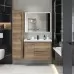 Зеркало BRIZ Берн 90*70 в черном профиле, с подсветской, подогревом, часами