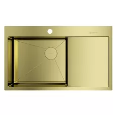 Кухонная мойка Omoikiri Akisame 86-LG-L Side светлое золото
